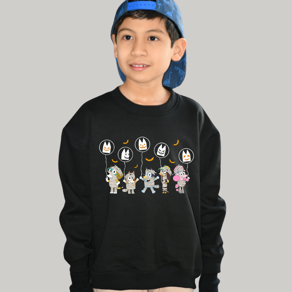 Polera Unisex Negro Halloween Blue momia