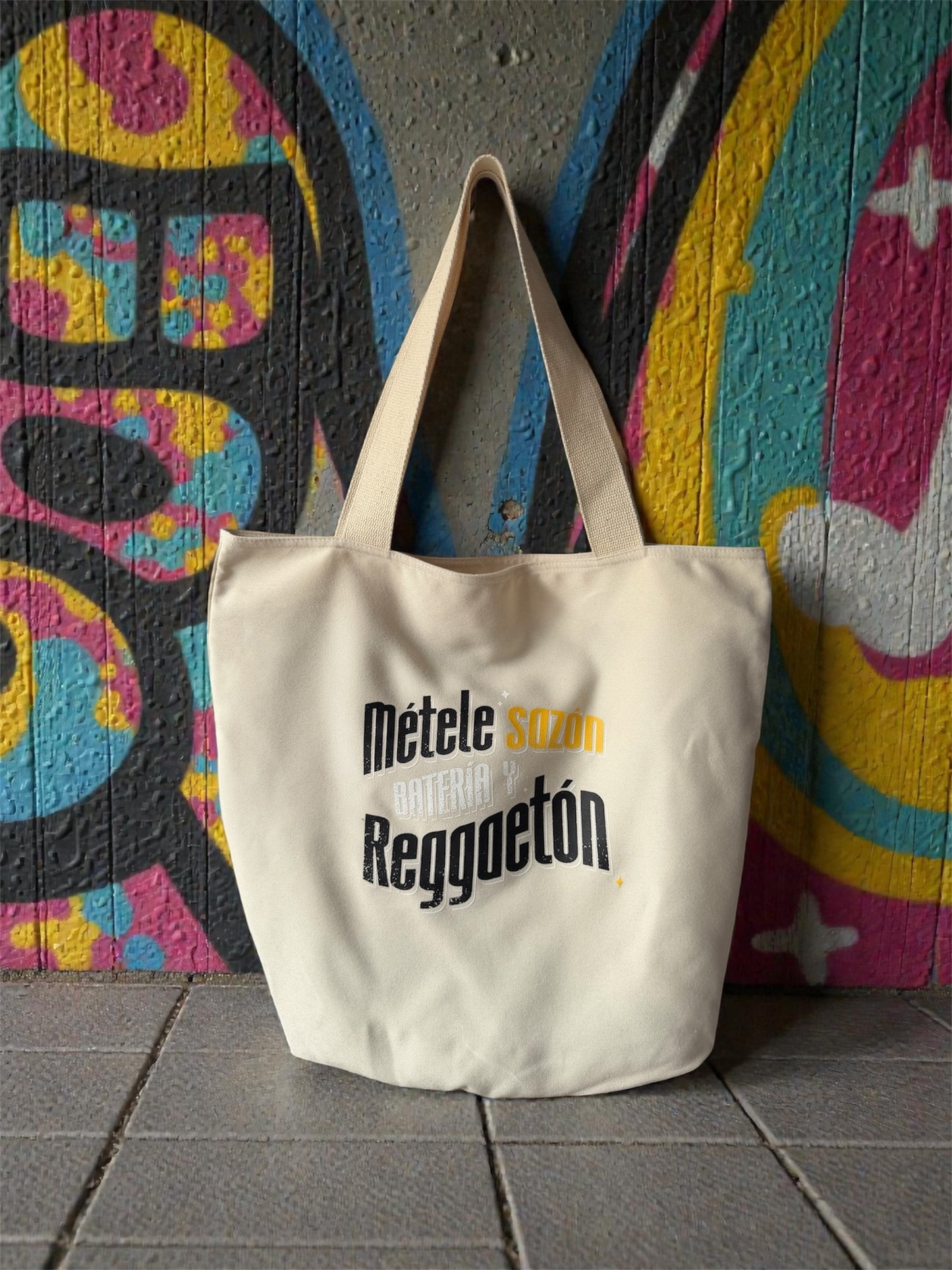 Tote Bag Metele Sazón Batería y Reguetón