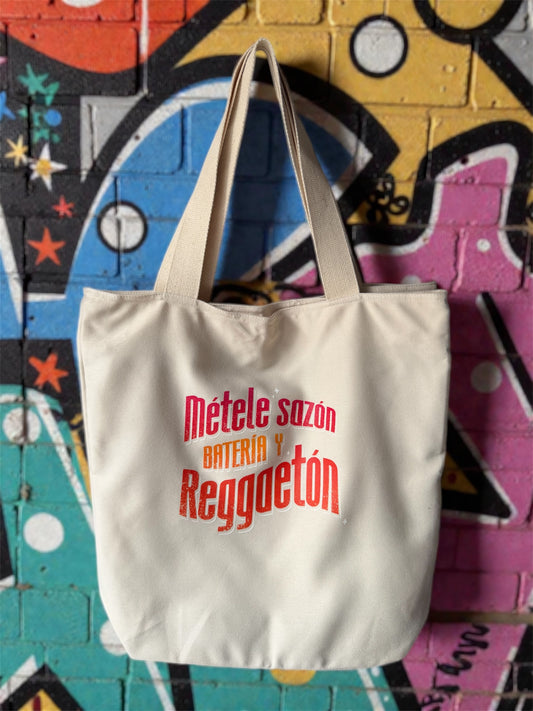 Tote Bag Metele Sazón Batería y Reguetón