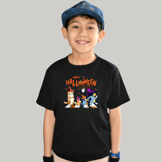 Polo Unisex Negro Halloween Blue