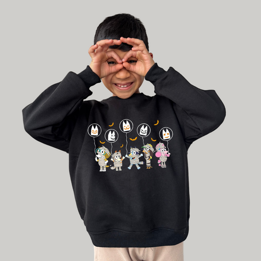 Polera Unisex Negro Halloween Blue momia
